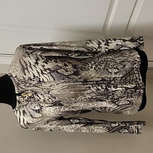 Chicos Reptitle pleated glitter jacket size 0